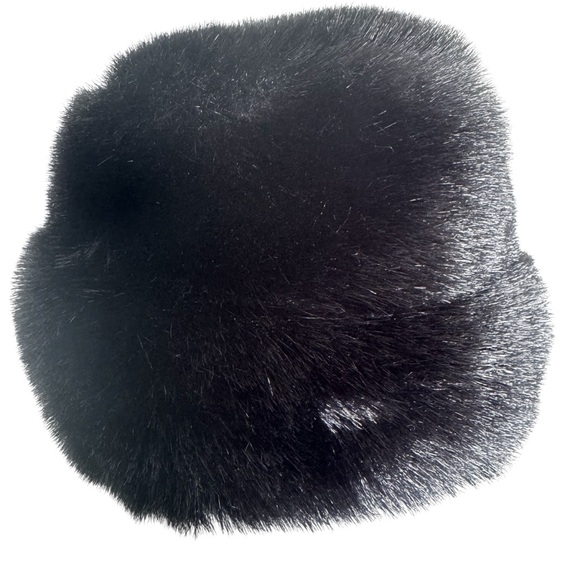 Vintage Black Faux Fur Brimmed Hat - Picture 1 of 8